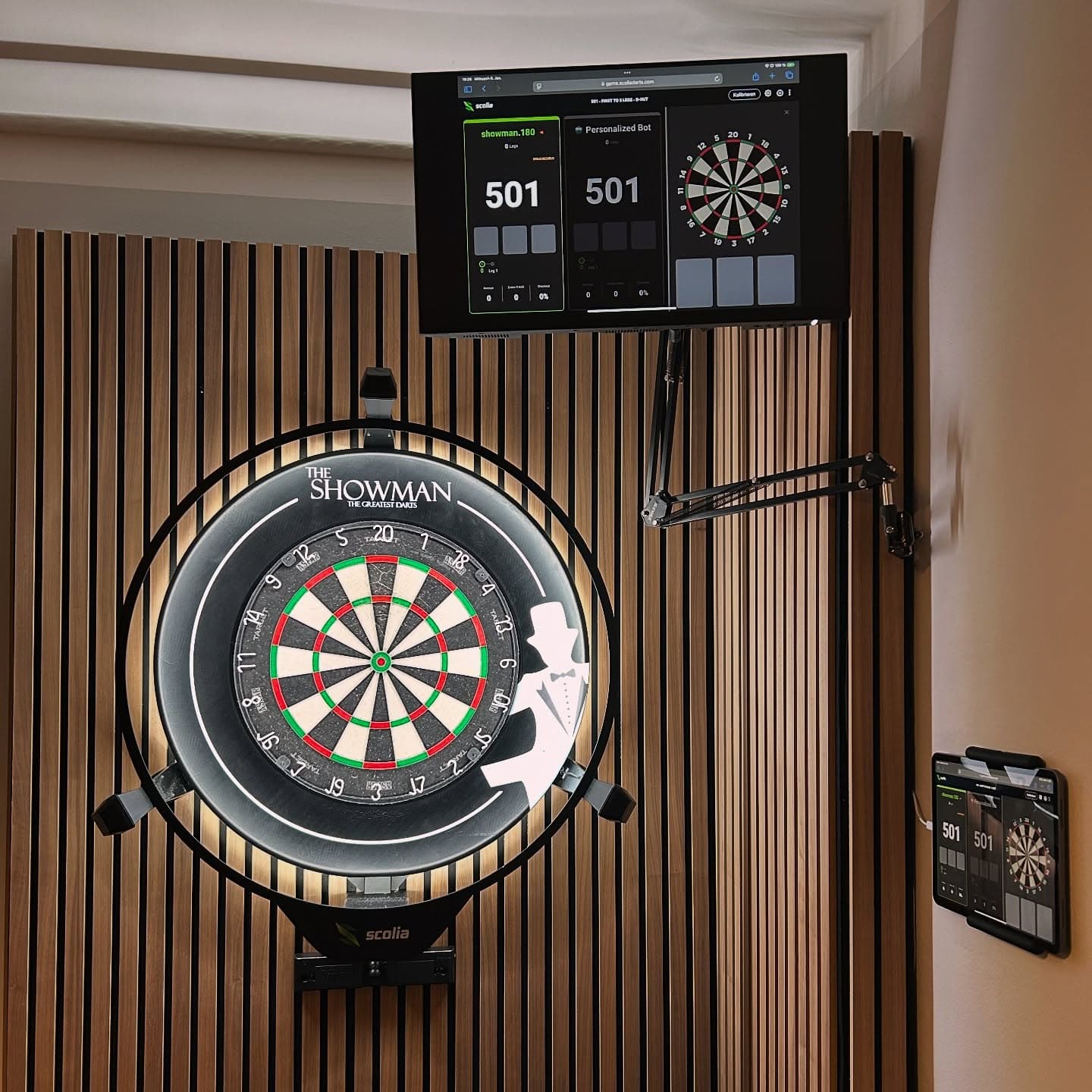 🎯 My Ultimate Darts Setup! 🏡🔥

Willkommen in meinem persönlichen Darts-Paradies! Hier dreht sich alles um Präzision, Technik und jede Menge Spaß am Spiel. 💪

📦 Hardware Highlights:
	•	Scolia Home 2: High-Tech Unterstützung für perfekte Statistiken und automatisches Scoring!
	•	Target Aspar Board: Mein zuverlässiges Board für endlose Trainingseinheiten. 🎯
	•	Surround von dartshopper: Stilvoller Schutz für die Wand – Qualität trifft Design!
	•	Viper Laser Oche: Perfekte Abwurflinie für maximale Präzision.
	•	32-Zoll Live Screen: Der perfekte Monitor für Statistiken und Live-Darts.
	•	Tablet & Kamera-Halterung: Für die Analyse meiner Würfe und Streams – bereit für die nächste Session! 🎥

💡 Diese Kombination bringt mein Spiel auf ein ganz neues Level! Egal ob Training oder Matchday, hier macht Darts einfach noch mehr Spaß.

➡️ Was darf in eurem Setup auf keinen Fall fehlen? Schreibt es mir in die Kommentare! 👇

#DartsSetup #MyDartsRoom #ScoliaHome2 #TargetAspar #Dartshopper #ViperLaserOche #DartsLife #DartsTraining #GameOn #dartshopper